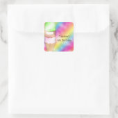 Dromerige regenboog ijs verjaardagsfeest sticker (Tas)