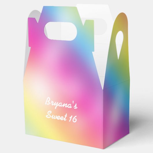 Dromerige Regenboog Verjaardagsfeestvoordeeldozen Bedankdoosjes (Geopend)