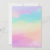 Dromerige Regenboog Waterverf Roze Bow Meisje Verj Kaart (Achterkant)