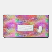 Dromerige Regenboog Wervelend Abstract Waterverf P Bureaumat (Keyboard & Muis)