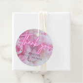 Dromerige Romantische Roze Pioen Bloem Bruiloftsfe Bedankjes Labels (In situ)