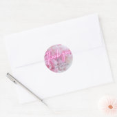 Dromerige Romantische Roze Pioen Bloemige Bruidsme Ronde Sticker (Envelop)