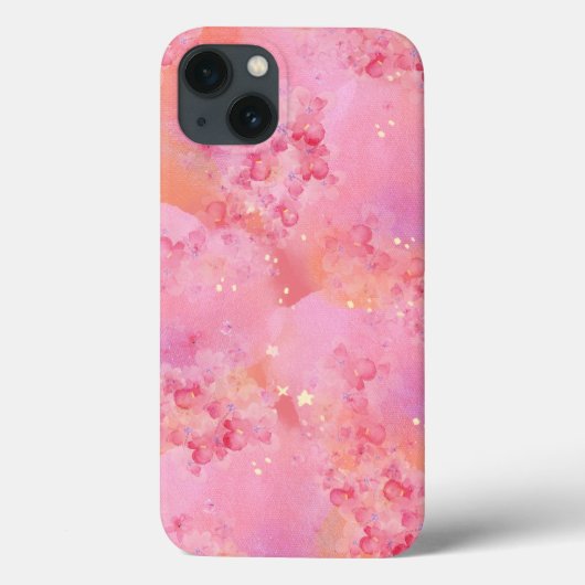 'Dromerige Roze Aquarel' iPhone 13 Hoesje (Achterkant)