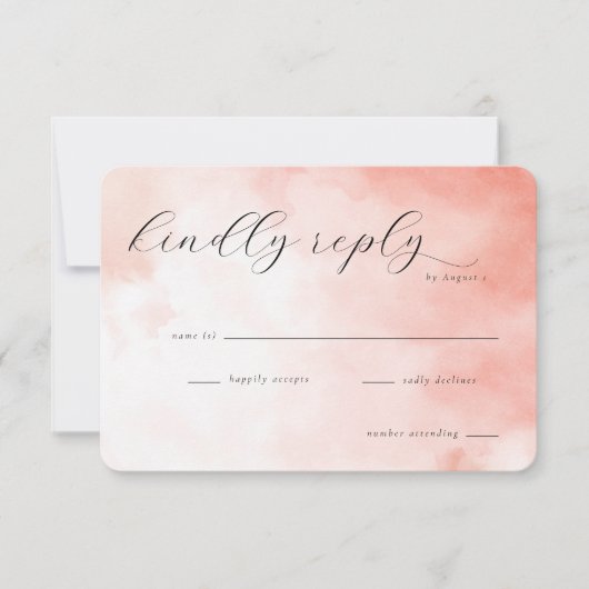 Dromerige Roze Aquarel RSVP Kaartje (Voorkant)