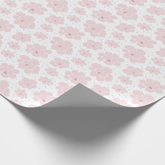 Dromerige Roze Bloemen Cadeaupapier (Hoek)