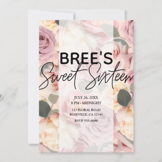 Dromerige Roze Bloemen Elegante Shabby Chic Sweet  Kaart (Voorkant)