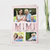Dromerige roze bloemenmimi fotocollage Moederdag Kaart (Voorkant)