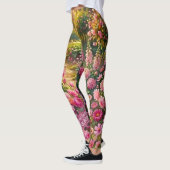 Dromerige Roze Bloementuin Pad Schilderij Leggings (Links)