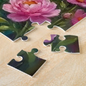 Dromerige Roze Bloementuin Pad Schilderij Legpuzzel (Zijkant)
