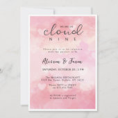 Dromerige Roze Cloud Negen Modern Stijlvol Baby sh Kaart (Voorkant)