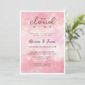 Dromerige Roze Cloud Negen Modern Stijlvol Baby sh Kaart (Staand voorkant)