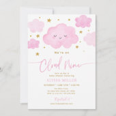 Dromerige Roze Cloud Nine Baby Shower Kaart (Voorkant)