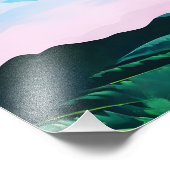 Dromerige roze en blauwe bergen foto afdruk (Hoek)