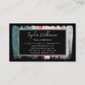 Dromerige roze en groene penseelstreken visitekaartje (Achterkant)