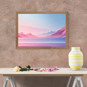 Dromerige Roze en Paarse Berglandschap Foto Afdruk