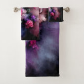 Dromerige Roze en Paarse Rozen Waterverf Bad Handdoek (Insitu)