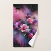 Dromerige Roze en Paarse Rozen Waterverf Bad Handdoek (Handdoek)