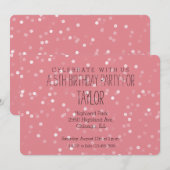 Dromerige Roze en Witte Bokeh Confetti Kaart (Voorkant / Achterkant)