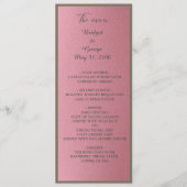 Dromerige roze glitter bruiloft programma & menu (Voorkant)