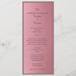 Dromerige roze glitter bruiloft programma & menu