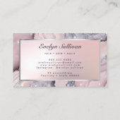Dromerige roze glitter marmeren visitekaartje (Achterkant)