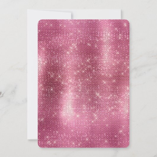 Dromerige roze glitzy zilveren sparkle bruids kaart (Achterkant)
