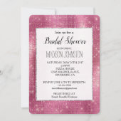 Dromerige roze glitzy zilveren sparkle bruids kaart (Voorkant)