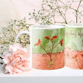 Dromerige Roze Groene Bloemen Quote Inspirerend Koffiemok
