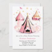 Dromerige roze grote top circus meisje Baby shower Kaart (Voorkant)