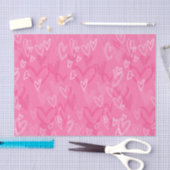 Dromerige Roze Hartjes Patroon Tissuepapier (Craft)