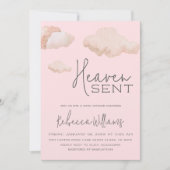 Dromerige roze hemel verzonden Sky Theme Meisje Ba Kaart (Voorkant)