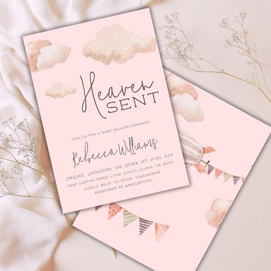 Dromerige roze hemel verzonden Sky Theme Meisje Ba Kaart