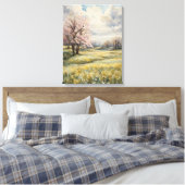 Dromerige roze kersenbloesems canvas afdruk (Insitu (Slaapkamer))