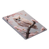 Dromerige roze kersenbloesems uil notitieboek (Rechterzijde)