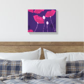 Dromerige roze klaproos bloemmotief canvas afdruk (Insitu (Slaapkamer))