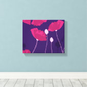 Dromerige roze klaproos bloemmotief canvas afdruk (Insitu (Houten vloer))