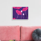 Dromerige roze klaproos bloemmotief canvas afdruk (Insitu (Woonkamer))