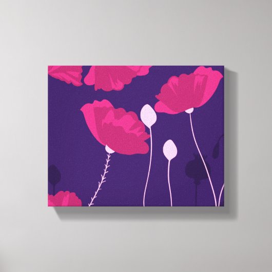 Dromerige roze klaproos bloemmotief canvas afdruk (Voorkant)