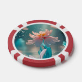 Dromerige Roze Lotus en Vlinder in Aqua Water Poker Chips (Enkel)