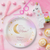 Dromerige Roze Meisje Baby Shower Over de Maan Papieren Bordje (Feest)
