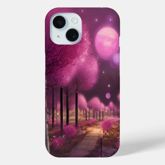 Dromerige roze nachtlandschap Case-Mate iPhone case (Achterkant)