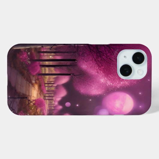 Dromerige roze nachtlandschap Case-Mate iPhone case (Achterkant (horizontaal))