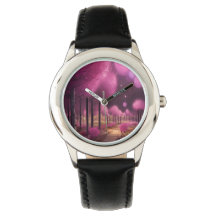 Dromerige roze nachtlandschap