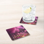 Dromerige roze nachtlandschap kartonnen onderzetters (Insitu)