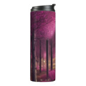 Dromerige roze nachtlandschap thermosbeker (Gedraaid links)