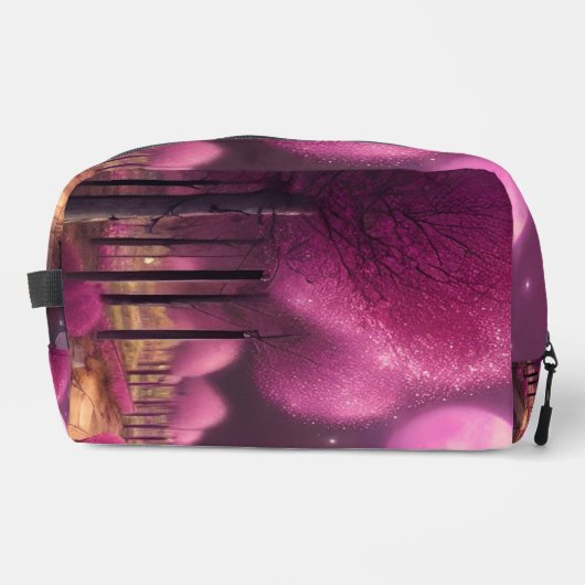 Dromerige roze nachtlandschap toilettasje (Voorkant)