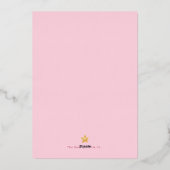 Dromerige Roze Over de Maan Meisje Baby Shower Folie Uitnodiging (Achterkant)