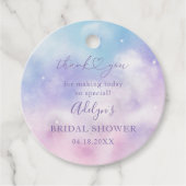 Dromerige Roze Paarse Sky Vrijgezellenfeest Favor  Bedankjes Labels (Voorkant)