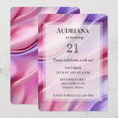  dromerige roze Paarse verjaardag Kaart (Voorkant / Achterkant)