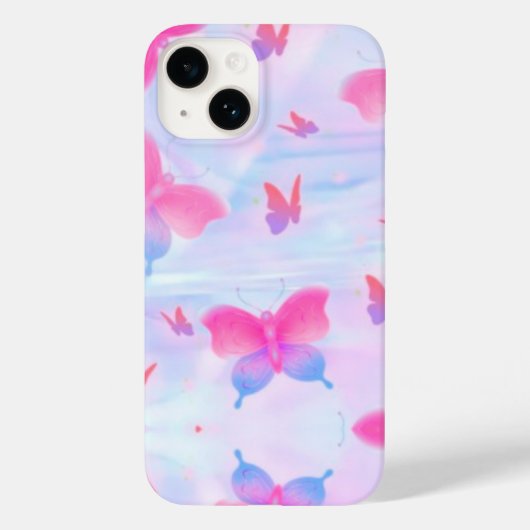 Dromerige Roze & Paarse Vlinder Achtergrond Case-Mate iPhone Case (Achterkant)